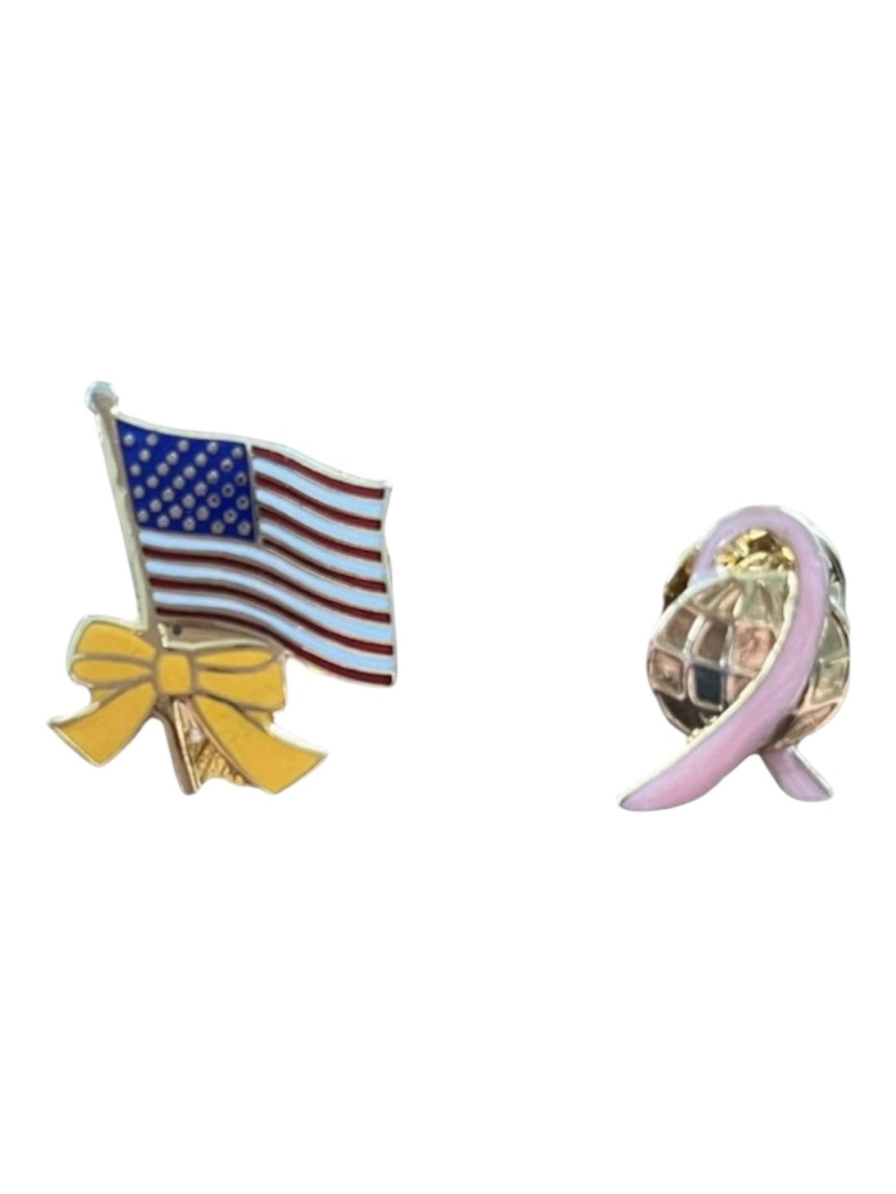 USA Pins Brooches American Flag Breast Cancer Awareness Tac Pin Patriotic